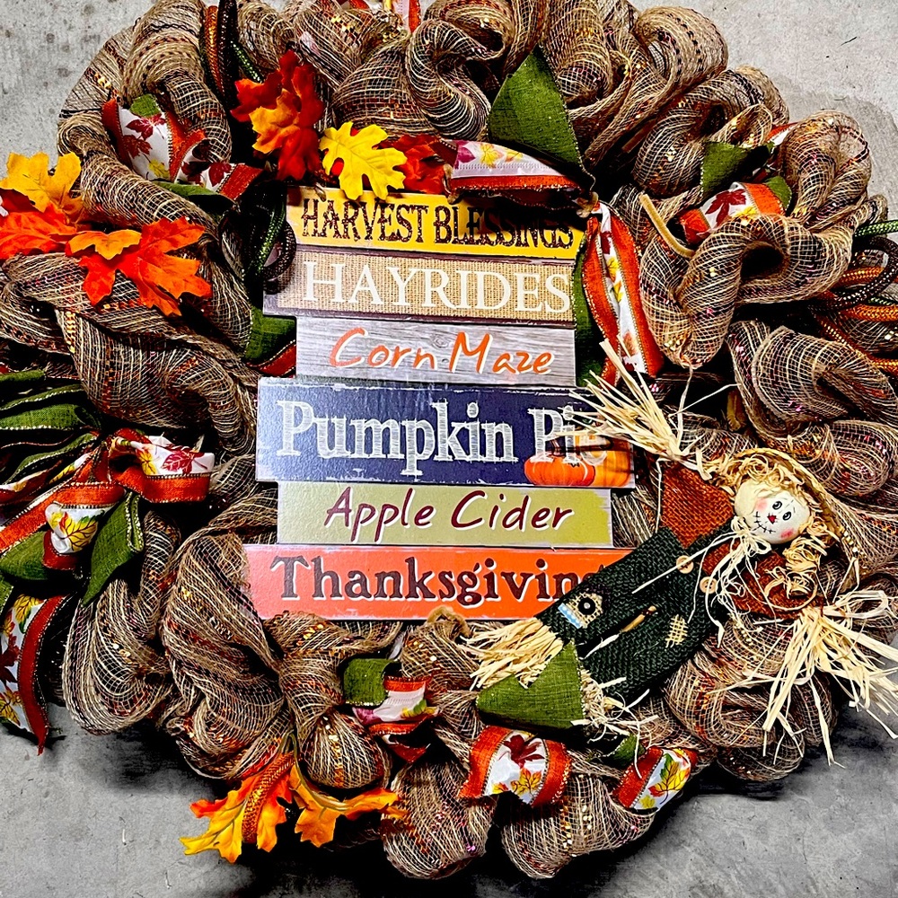 24” harvest Wreath perfect for the fall season